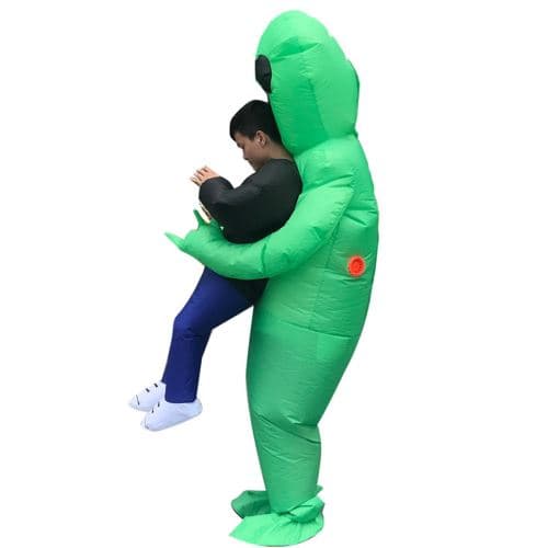 Oppusteligt kostume til voksne - Jumpsuit - Grøn Alien Cosplay-FO-