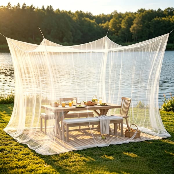 Fyrkantigt myggnät 3x3x2,5m för utomhusbruk, inomhusbruk, camping, sovrum 3x3x2.5m White
