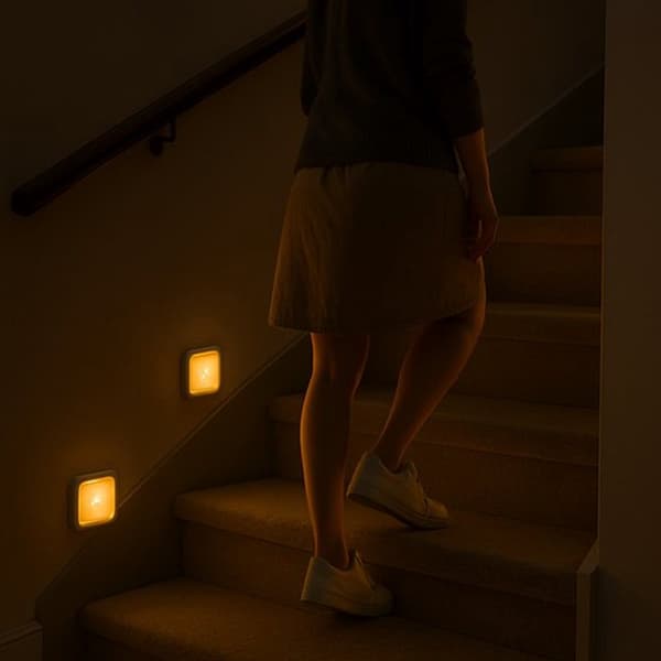 Trådløs LED-natlampe med bevægelsessensor til gang, trapper og skabe