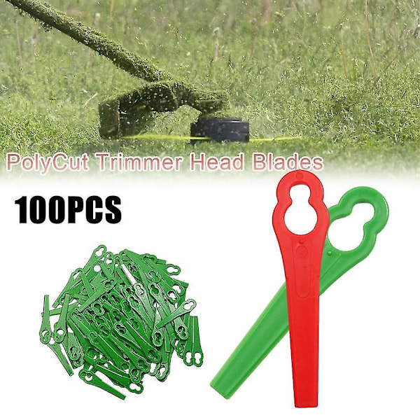 100 Stykker Erstatningstrimmer Einhell Plast Have Plæne Spids Klipper Græs Einhell Havearbejde-FO- Red