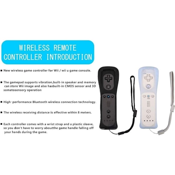 2-pakks trådløs håndkontroll og Nunchuck for Wii og Wii U-konsoll - WELLNGS