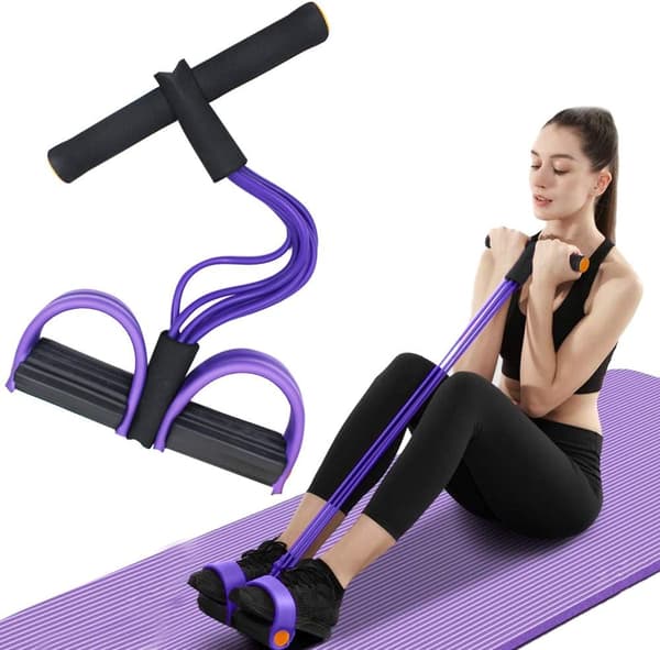 6-rørs elastisk modstandsbånd | Multifunktionelt yoga-træktov - Lilla-FO-