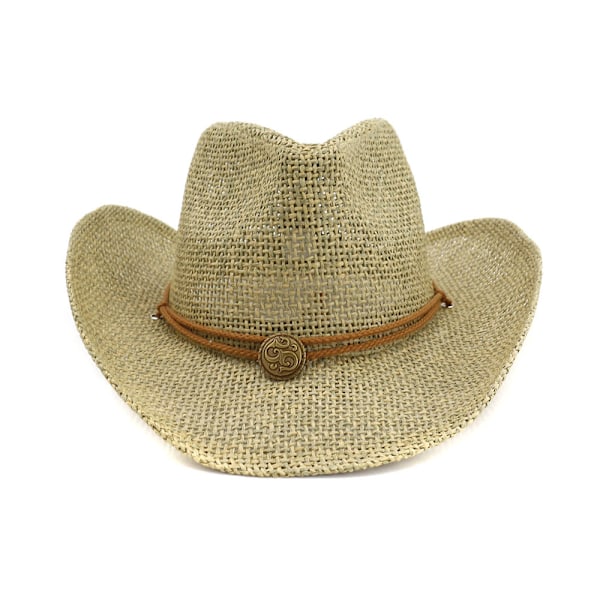 Western cowboy halmhatt-topphatt utomhus havet strand hatt-solskydd hatt