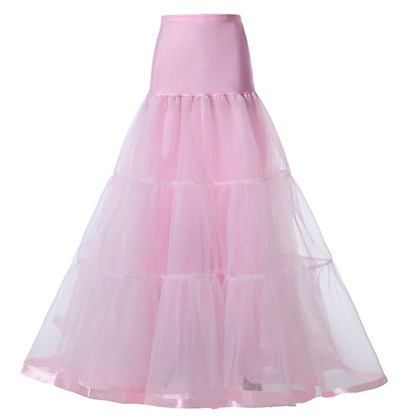 Dame Ankel Lange Underkjoler Skørter Bryllup Halv Slips Krinoliner Underskørt Pink‘-XT- Pink S M