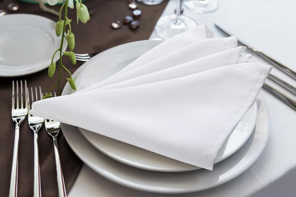 Cloth Napkins - 24 Pack, Reusable (White, 43 x 43 cm) Black-FO- White