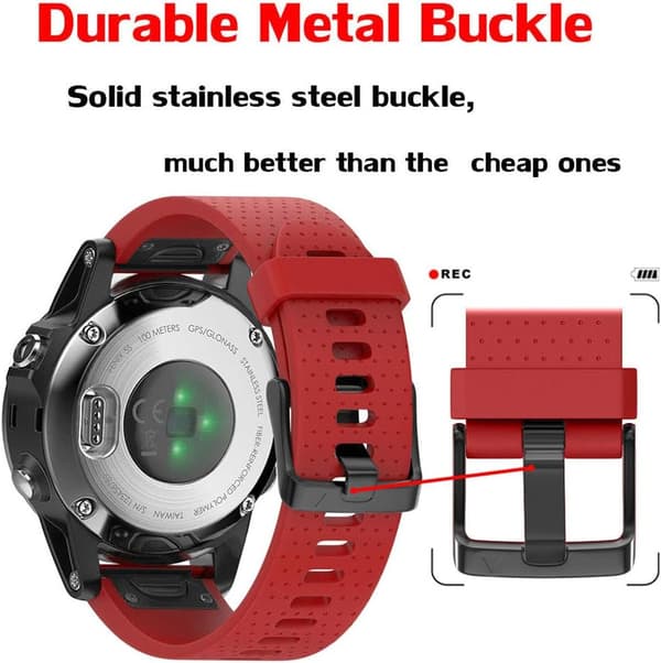 Rem til Garmin Fenix ​​5s / Fenix ​​5s Plus / Fenix ​​6s / Fenix ​​6s Pro, 20 mm bred silikone Quick-Fit ur, flere farver (rød),-FO-