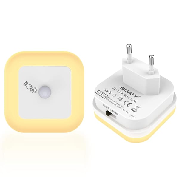 Rörelsesensor LED Nattlampa Set om 2 - Dimbar & 3 Lägen (Auto/På/Av)-FO-