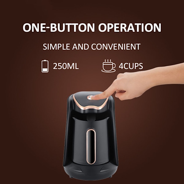 Arzum Okka Arzum OK004 Okka Minio Tyrkisk Kaffemaskine, 4 Kop Kapacitet, Anti-Overløb, Kobberfarve