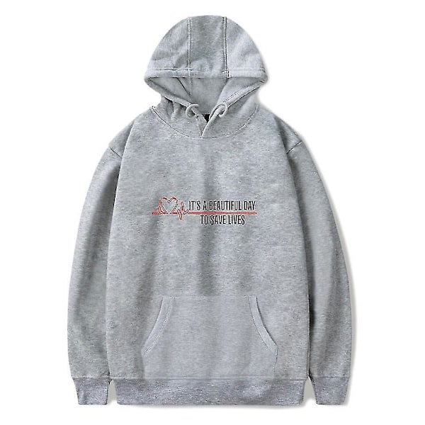 Grey's Anatomy Amerikansk Drama Intern Hoodie Pullover Grafisk Trykk Gensere Grå Grey M