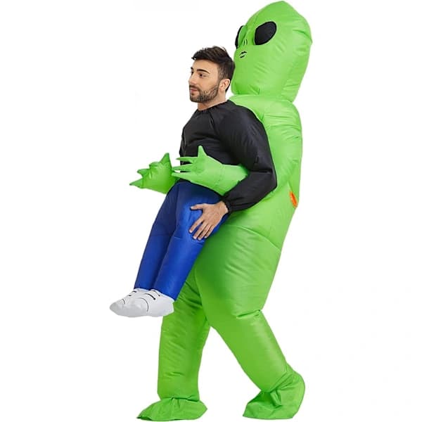 Oppusteligt rumvæsenkostume til voksne, One Size passer de fleste 150-190 cm til Halloween-FO-
