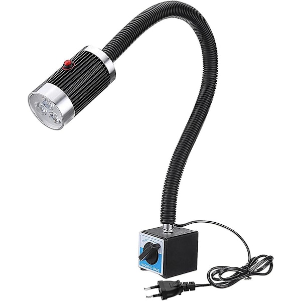 Maskinlampa med magnetisk bas, 9w LED svarvlampa, flexibel, vattentät, med magnetisk bas för verkstad, svarv, CNC fräsmaskin, metallfräsning M