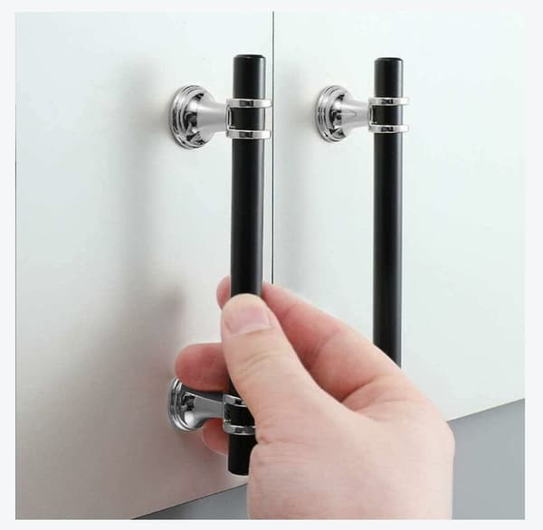 Cabinet Handles, 4 Pcs Black Kitchen Cabinet Handles, Door Handles-FO-
