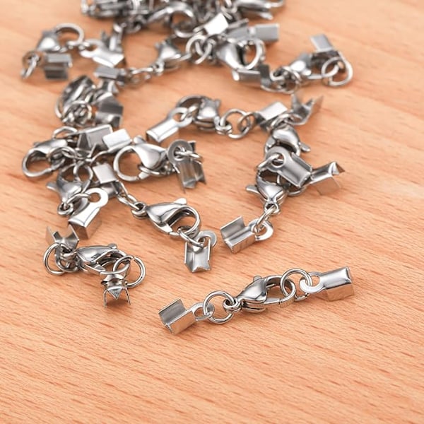 Hummerlås, Karbinhake med sladdände, Fästklämma för armband, halsband, örhängen, smyckestillverkning - 20 st