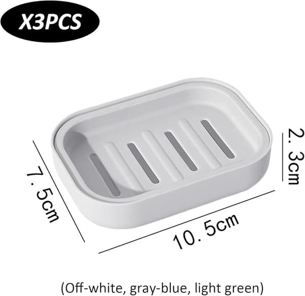 3-pack Soap Dishes with Drainage Holes, Soap Dish, Soap Holder-FO-