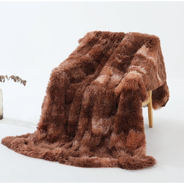 Dobbeltlags Let Langhåret Shaggy Tæppe Brun brown brown S