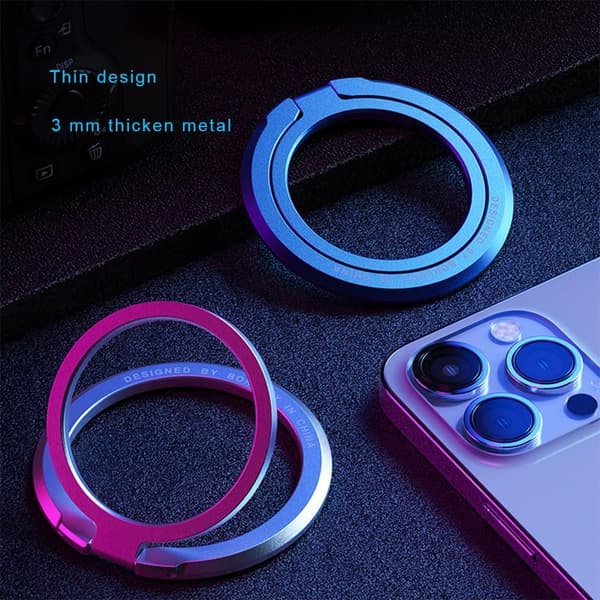 MagSafe telefonfeste med avtakbar magnetisk ringholder og fingerstropp