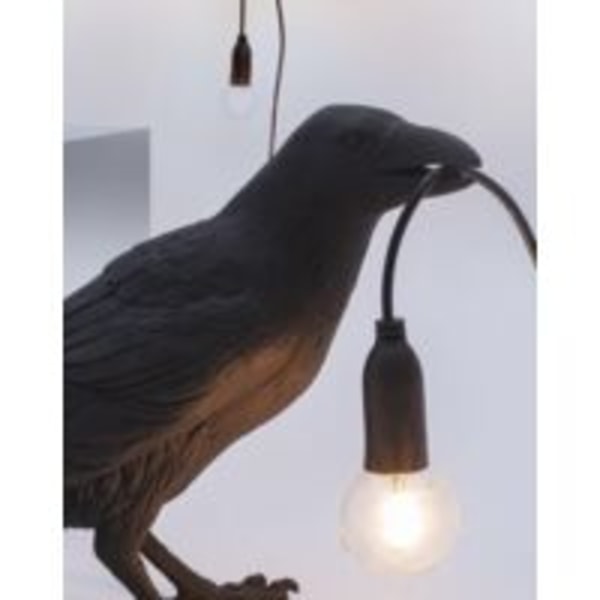 Svart harts lucky bird raven vägglampa bordslampa nattlampa sovrum sängbord vardagsrum vägglampa heminredning