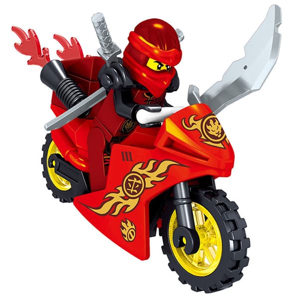 8-pack Go Motorcykel Set Minifigurer Byggklossar Leksaker-FO-