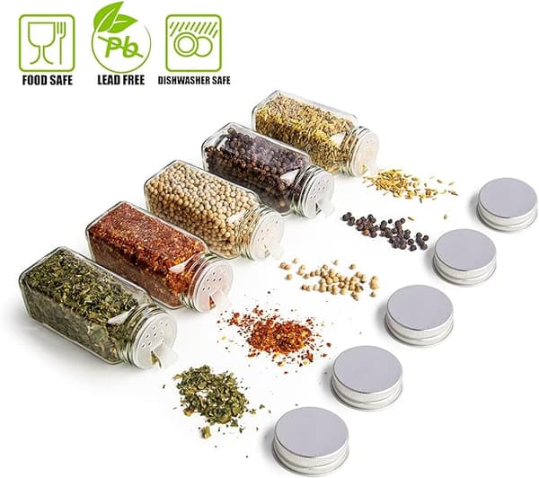 Maustepurkki 25 kpl, Maustepurkit 120 ml, BPA-vapaat lasipurkit mausteille