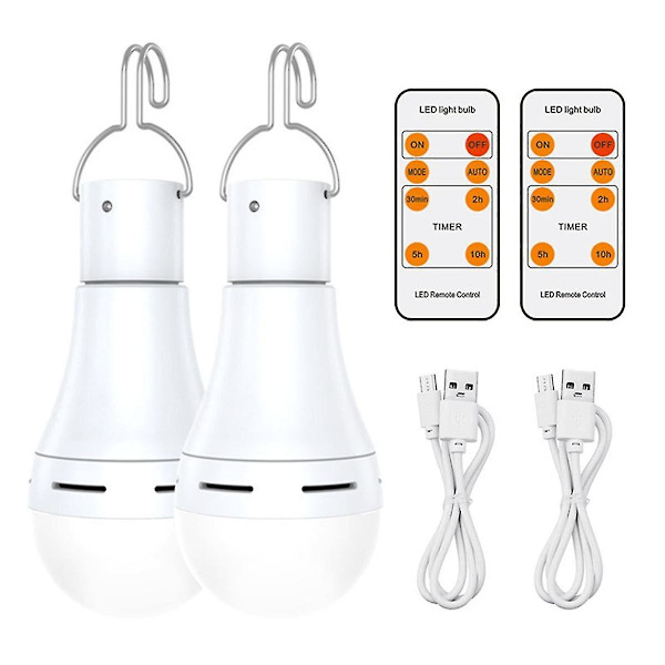 USB-laddningsbar glödlampa batteribackup nödlampa för hemström hängande LedBY vit-KK- White