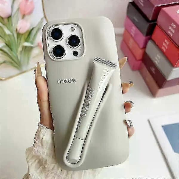 Rhode Lip Gloss Grå Telefoncover til iPhone 16 15 14 13 12 11 Pro Max-FO-