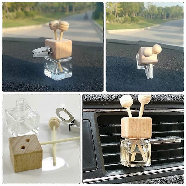 4 st Bilparfym Glas Diffuser Flaskor Eteriska Oljor Diffuser Organiserare-FO-