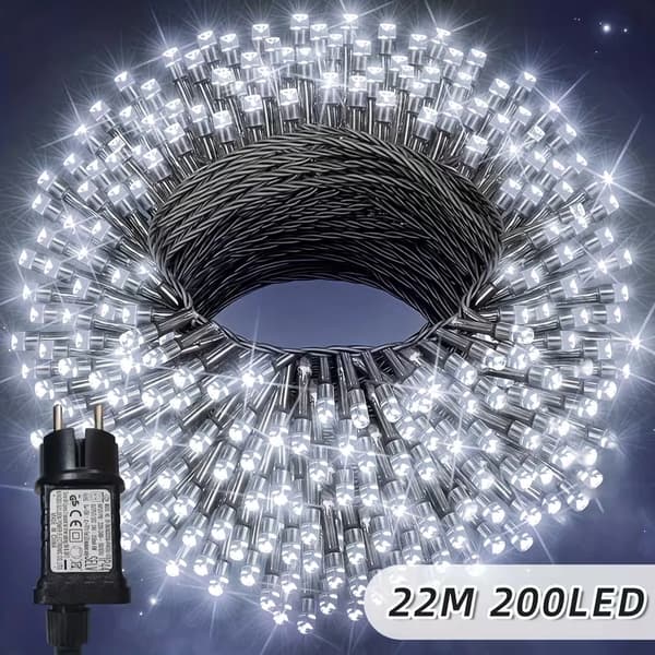 Ulkokäyttöön tarkoitetut valosarjat useilla tiloilla sisä- ja ulkokoristeluun White Light 22M-12modes