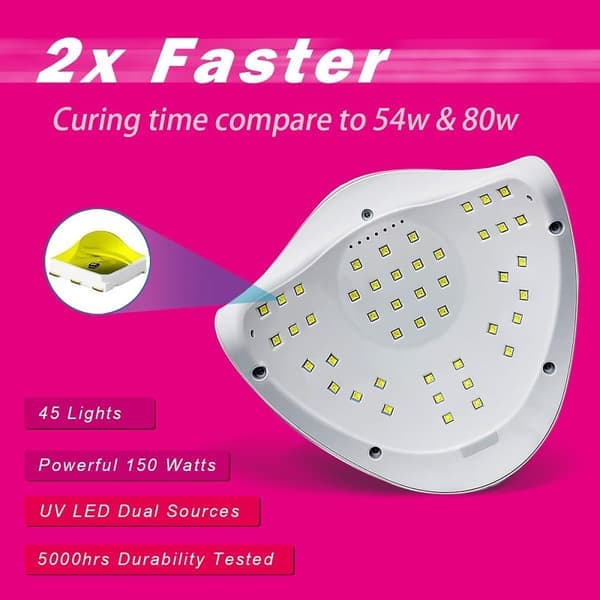 120W UV LED neglelampe med 10s/30s/60s/99s Quick Cure Timer-FO-