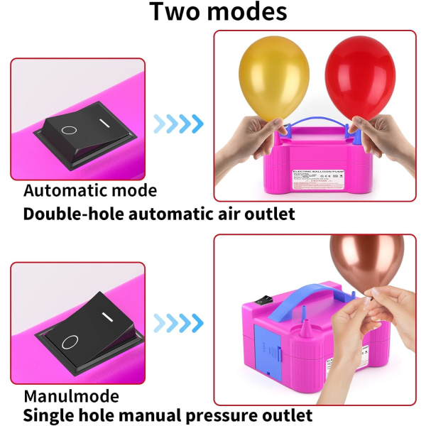 Elektrisk ballongpumpe - 600W kraft for rask oppblåsing av ballonger.