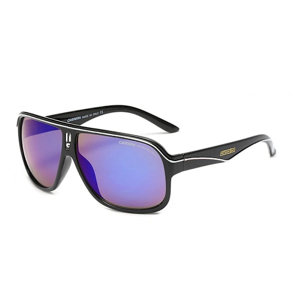 2023 Merkkiset Neliönmuotoiset Aurinkolasit Miehille Vintage Retro Urheiluajo Aurinkolasit Oversize Värikkäät UV400 Ulkoilulasit gafas de sol C5 Musta-Sininen C5 Black-Blue with packaging