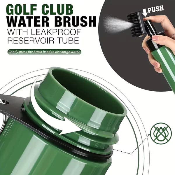 Golfkølle Rensebørste med Sprayvand – Bærbar & Effektiv White-hook