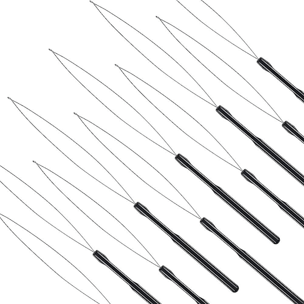 10 stk sett med hårforlengelsesringtrådverktøy og perletrådverktøy svart hårforlengelsesringtrådverktøy for hårforlengelser