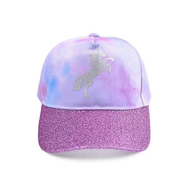 Flickbaseballkeps Tie-Dye Enhörningshattar för flickor Justerbar Barn-FO-