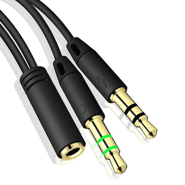 Ljudkontaktkabeladapter 3,5 mm hona till 2 hanar 3,5 mm splitter