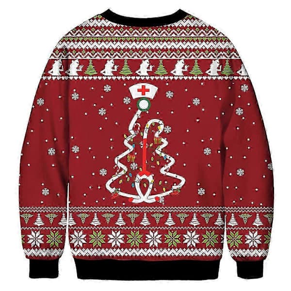 Dame Herre Par Jule Stygg Genser Grinchen Trykk Rund Hals Pullover Genser Langermet Grønt Monster E XL E-FO- E XL