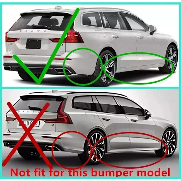 Kompatibelt gjutet set stänkskydd stänklappar FÖR 2019-2024 Volvo V60 Kombi Herrgårdsvagn