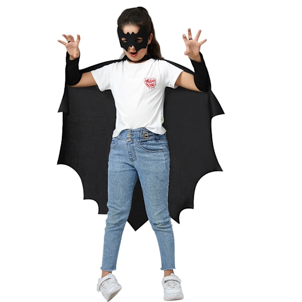 Suosittu Halloween-viitta lepakkohihoilla, musta koko vartalon viittasetti, Amazonin myydyin Batwing-hihainen puku Batwing sleeve suit 150