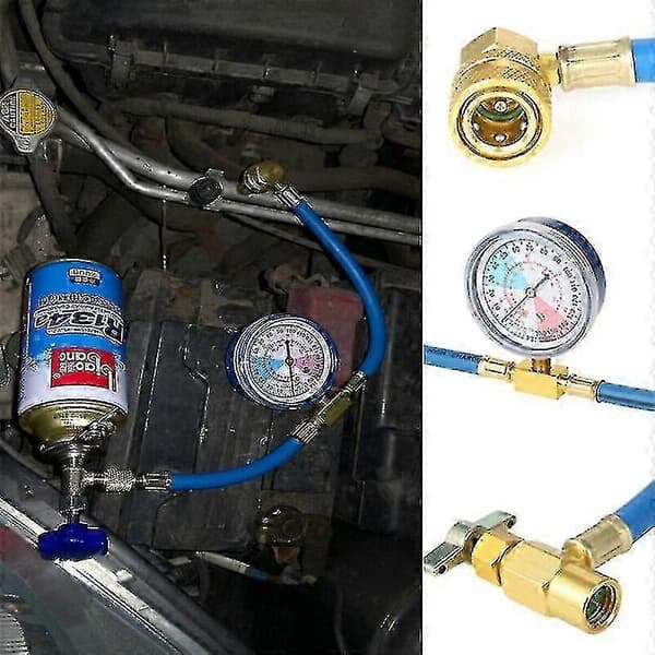 R134a Car AC Refrigerant Refill Kit with Pressure Gauge - Automatic Air Conditioning Refill Tool-FO-