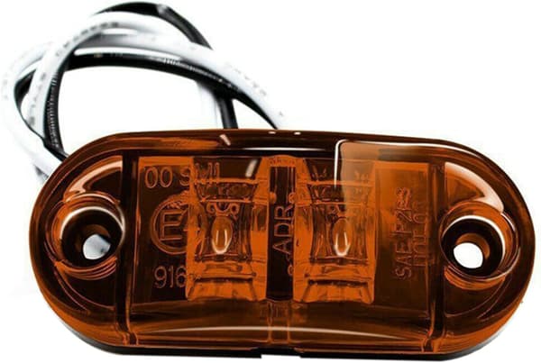 10x 2-LED sidemarkeringslys, 12V/24V gule positionslys til lastbil, trailer og autocamper-FO-