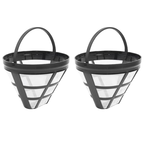 2-pack nr 4 återanvändbart kaffebryggarkorgfilter för ninjafilter, passar de flesta 8-12 koppars korgdroppkaffe-FO-