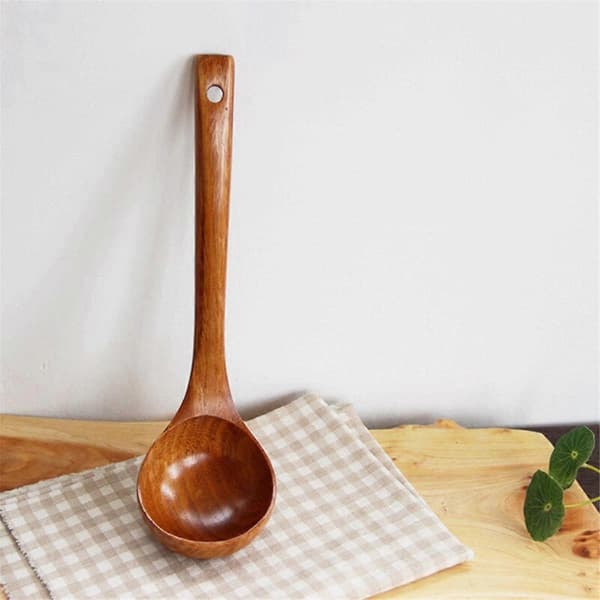 1 pc. Wooden Ladle with Large Capacity for Soup, Kitchen Use, Ladle for High Temperature Cooking, Practical and Durable A-FO-