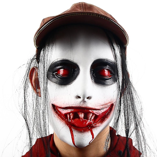 Verinen kauhumask Halloween-koriste Pelottava verinen zombimask Kauhuvampyyrimask Cosplay-tarvike E