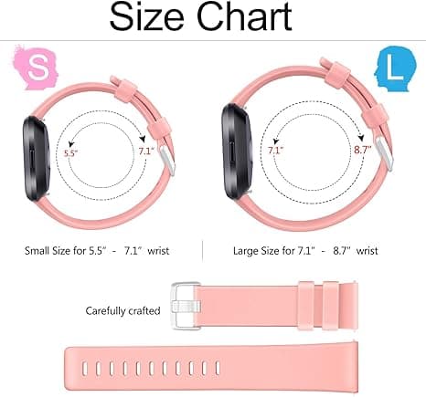 Stk. 23 mm bløde silikonebånd til Fitbit Versa 2 / Fitbit Versa / Fitbit Versa Lite klassiske justerbare sportsbånd (uden tracker) (stor)-FO-