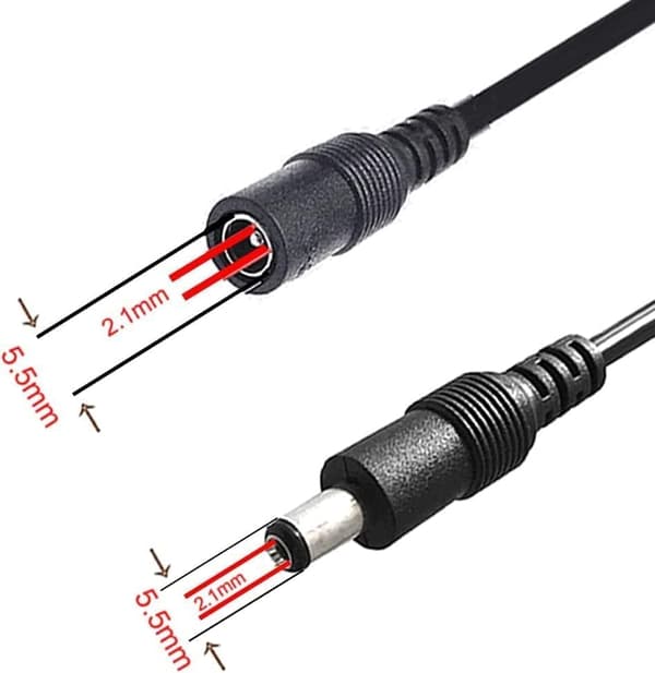 5m DC 12V Forlengelseskabel DC-plugg 5.5mm x 2.1mm DC 0-36V Strømkabel Hann til Hunn Elektrisk Forlengelse-FO-