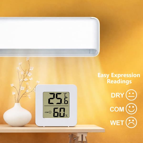 Mini digitalt hygrometer og termometer - Mini indendørs temperatur- og fugtighedsmåler med LCD-display