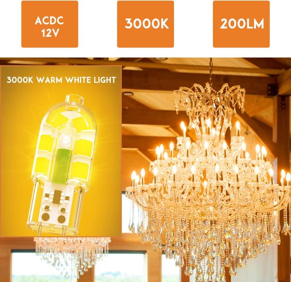 G4 LED-pære, G4 LED-pære 2W 200LM Varm hvid 3000K 10-pak-FO-