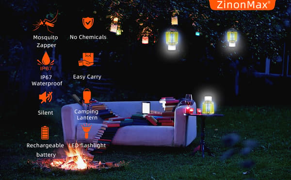 Insektfanger Bærbar Campinglykt med LED-lommelykt 3-i-1 U-FO-