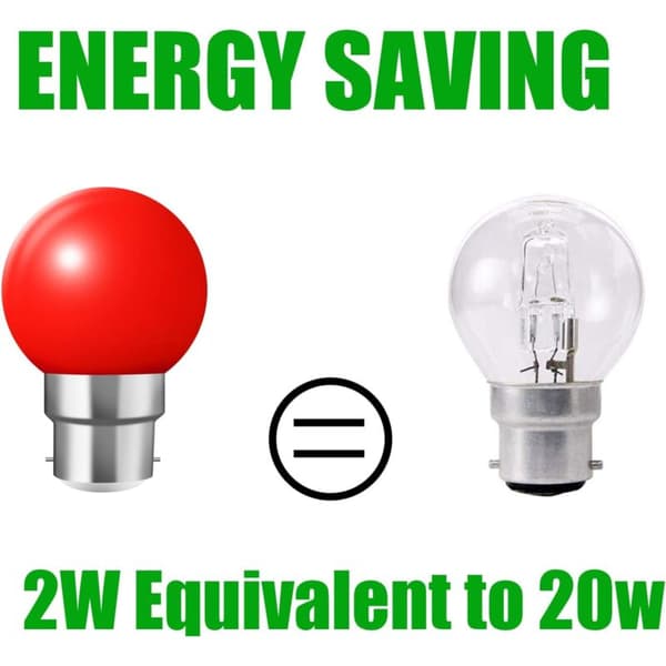 Sæt med 20 farvede LED-pærer b22 bajonet 2w Rød, Gul, Orange, Grøn, Blå, ...-FO-