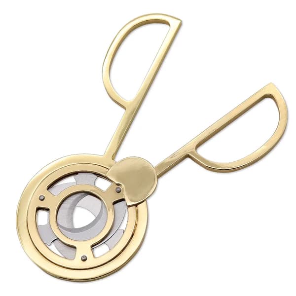 Sigarkutter, tapsfri saks i rustfritt stål, gaveeske ring med 3 kutt design, sigargiljotin, ergonomisk design, lett og enkel å bruke