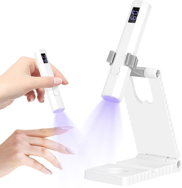 Genopladelig mini UV LED-neglelampe med stativ til gelenegle Pink